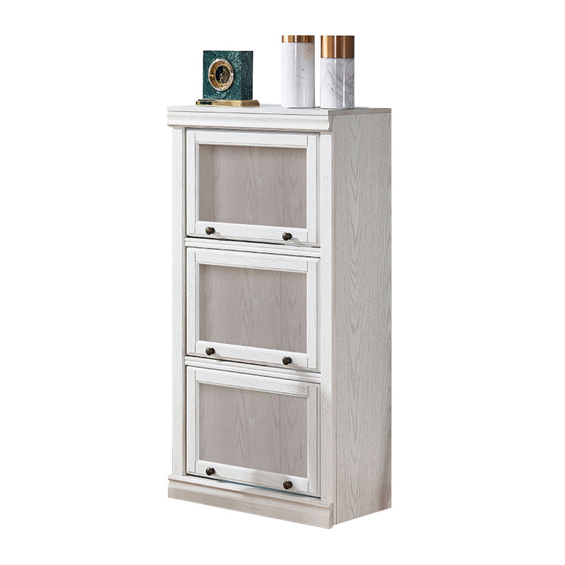 Modern Standard Bookcase Wooden White Bookshelf with Cabinets
