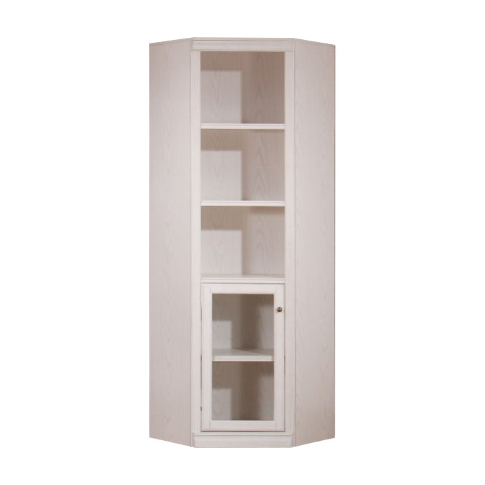 Modern Standard Bookcase Wooden White Bookshelf with Cabinets