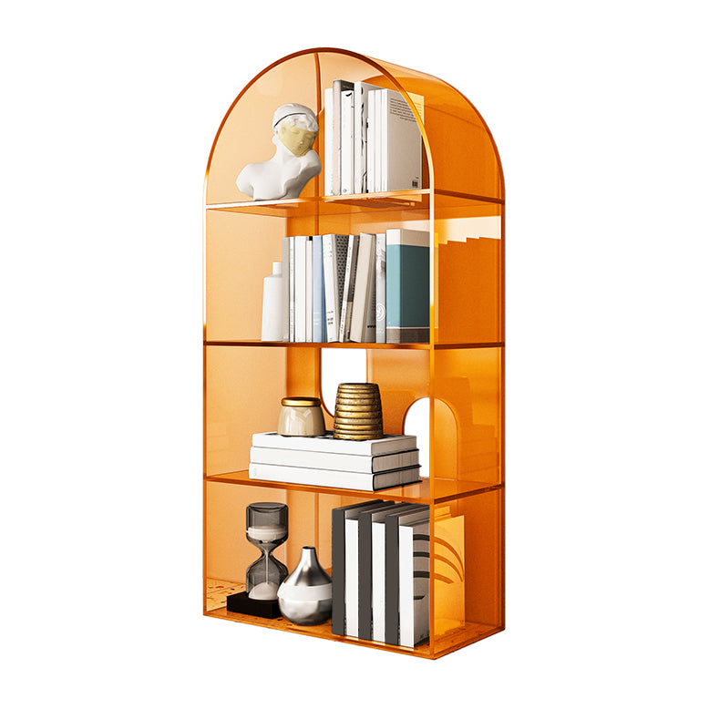 Contemporary Closed Back Standard Bookshelf Acrylic Bookcase with Shelves
