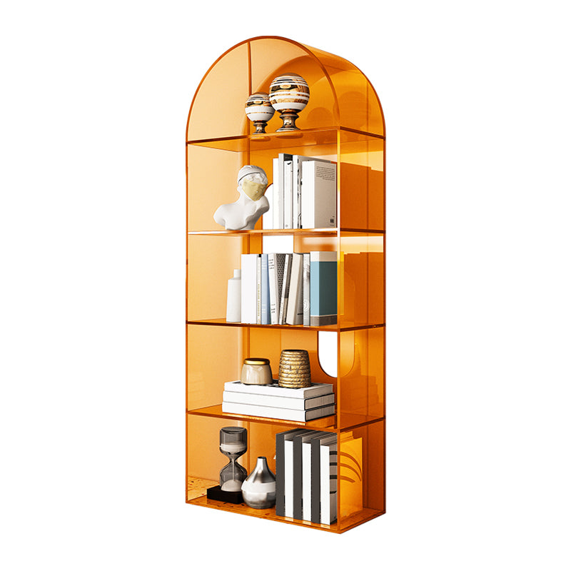 Contemporary Closed Back Standard Bookshelf Acrylic Bookcase with Shelves