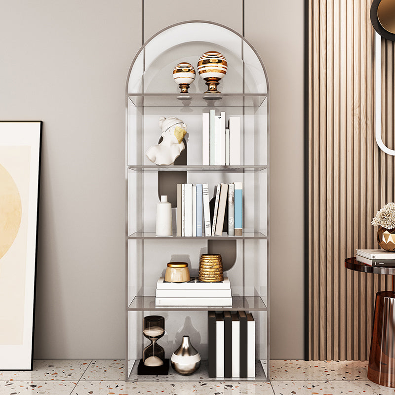 Contemporary Closed Back Standard Bookshelf Acrylic Bookcase with Shelves