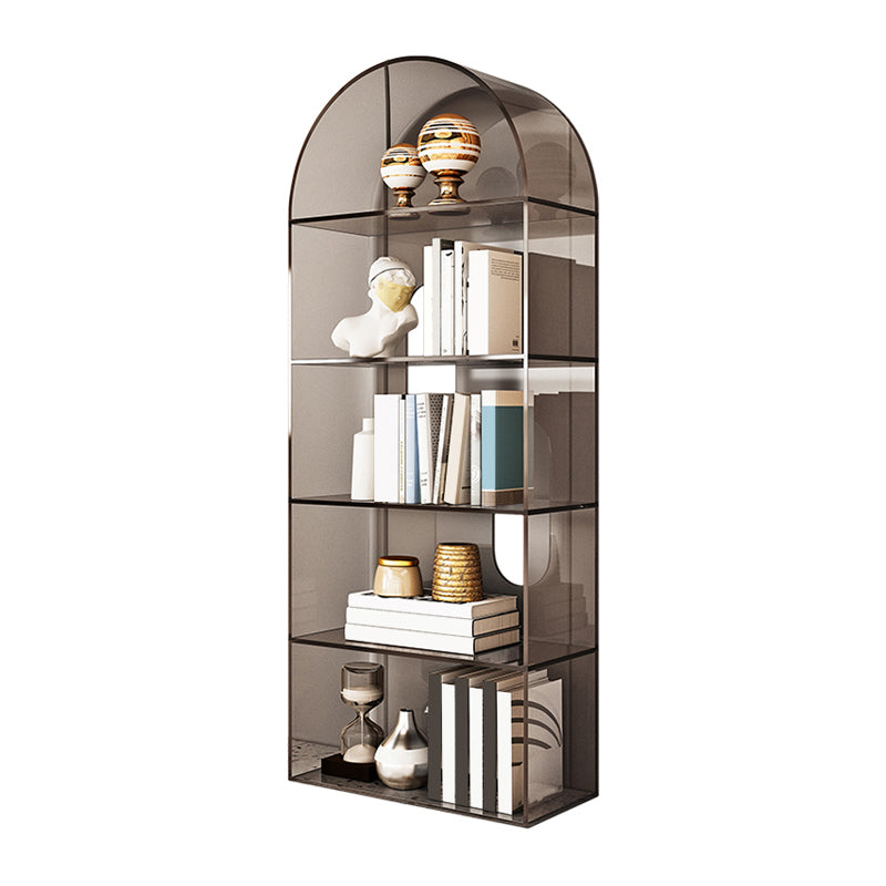 Contemporary Closed Back Standard Bookshelf Acrylic Bookcase with Shelves
