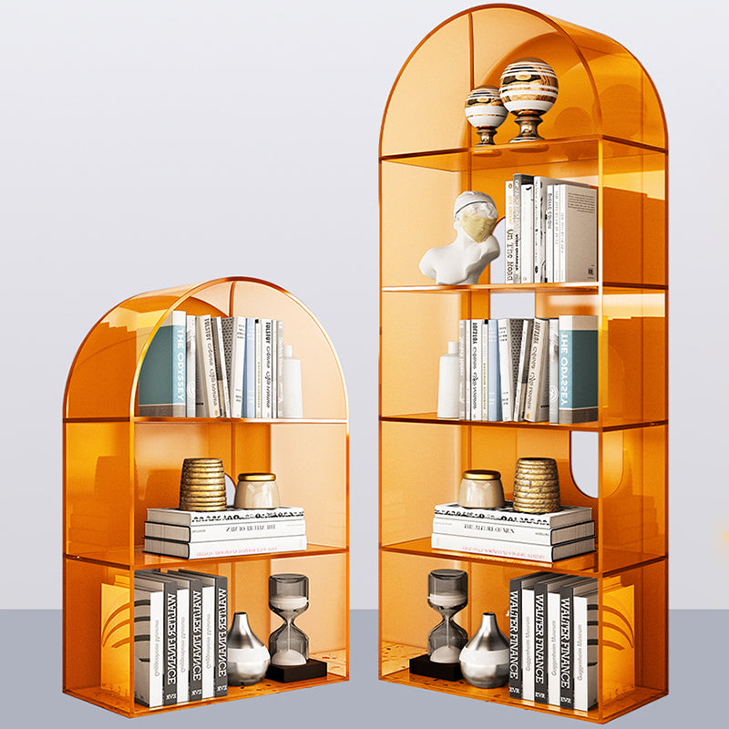 Contemporary Closed Back Standard Bookshelf Acrylic Bookcase with Shelves