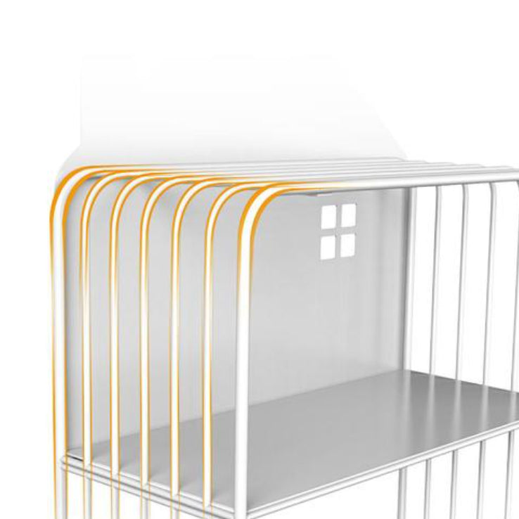 Scandinavian Metal Bookshelf Standard Open Back Bookcase with Shelves