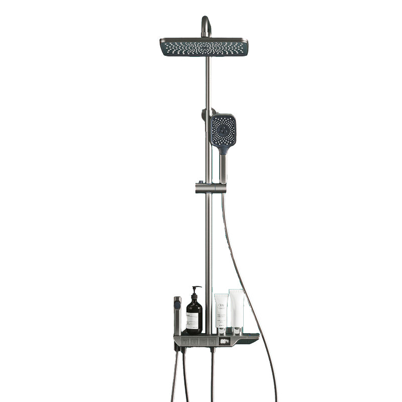 Chrome Shower System Modern Wall Mounted Shower Combo for Bathroom