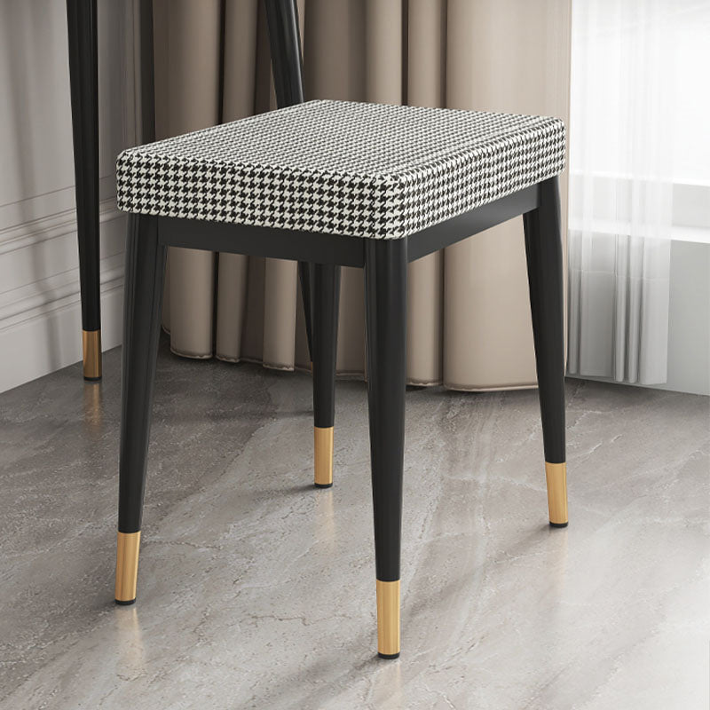 Solid Color Flannel Standard Stool Modern Simple Rectangular Upholstered Stool