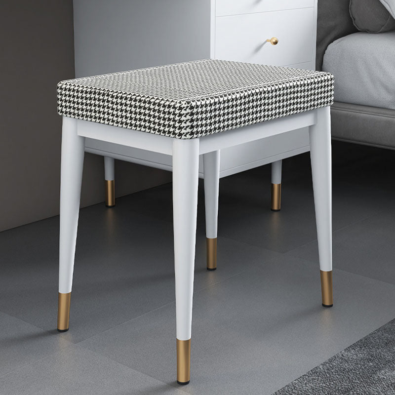Solid Color Flannel Standard Stool Modern Simple Rectangular Upholstered Stool