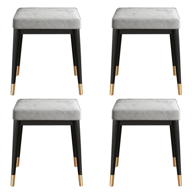 Solid Color Flannel Standard Stool Modern Simple Rectangular Upholstered Stool