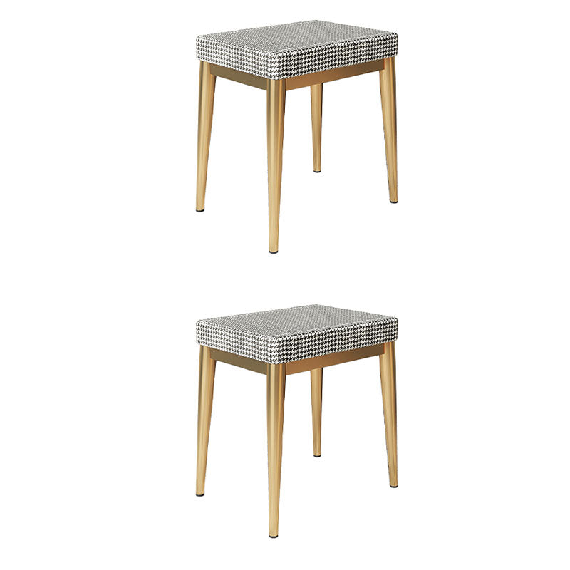 Solid Color Flannel Standard Stool Modern Simple Rectangular Upholstered Stool
