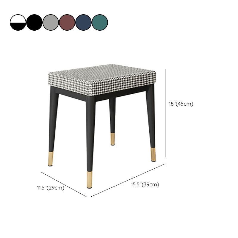 Solid Color Flannel Standard Stool Modern Simple Rectangular Upholstered Stool