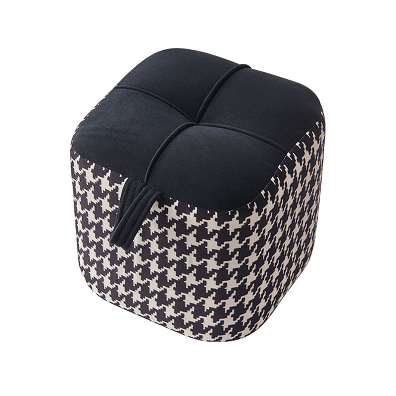 Color Block Fabric Standard Stool Modern Simple Upholstered Ottoman