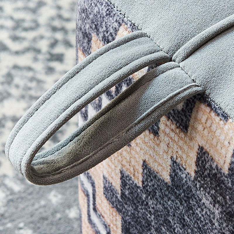 Color Block Fabric Standard Stool Modern Simple Upholstered Ottoman