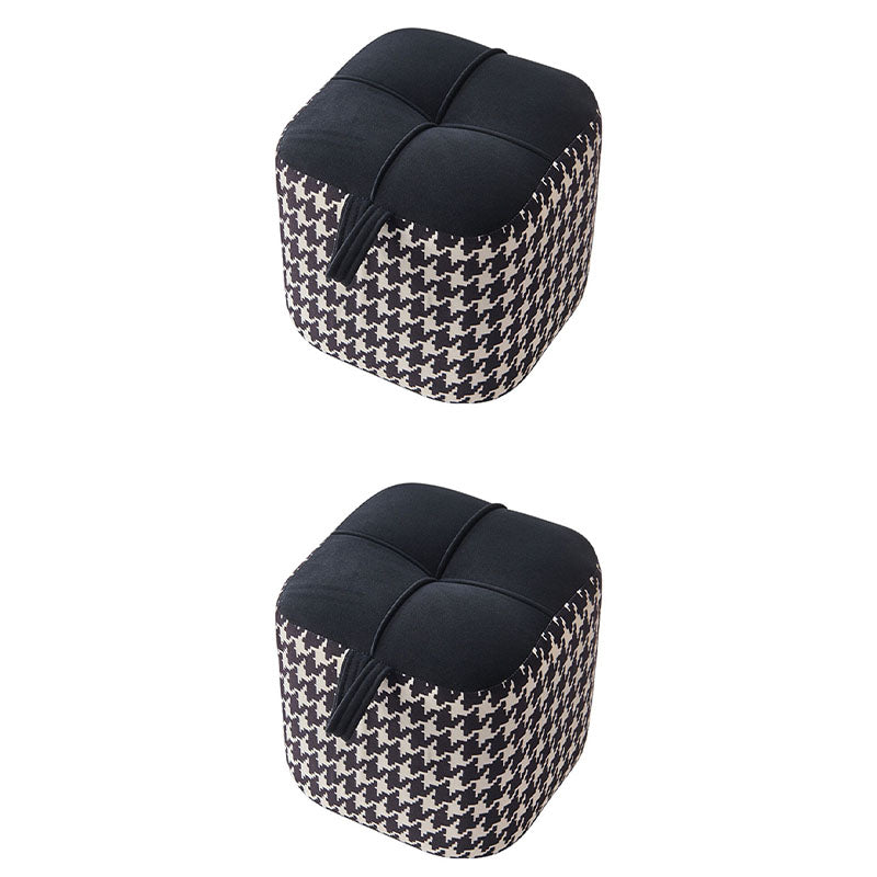 Color Block Fabric Standard Stool Modern Simple Upholstered Ottoman