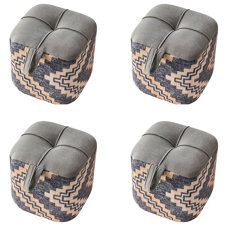 Color Block Fabric Standard Stool Modern Simple Upholstered Ottoman