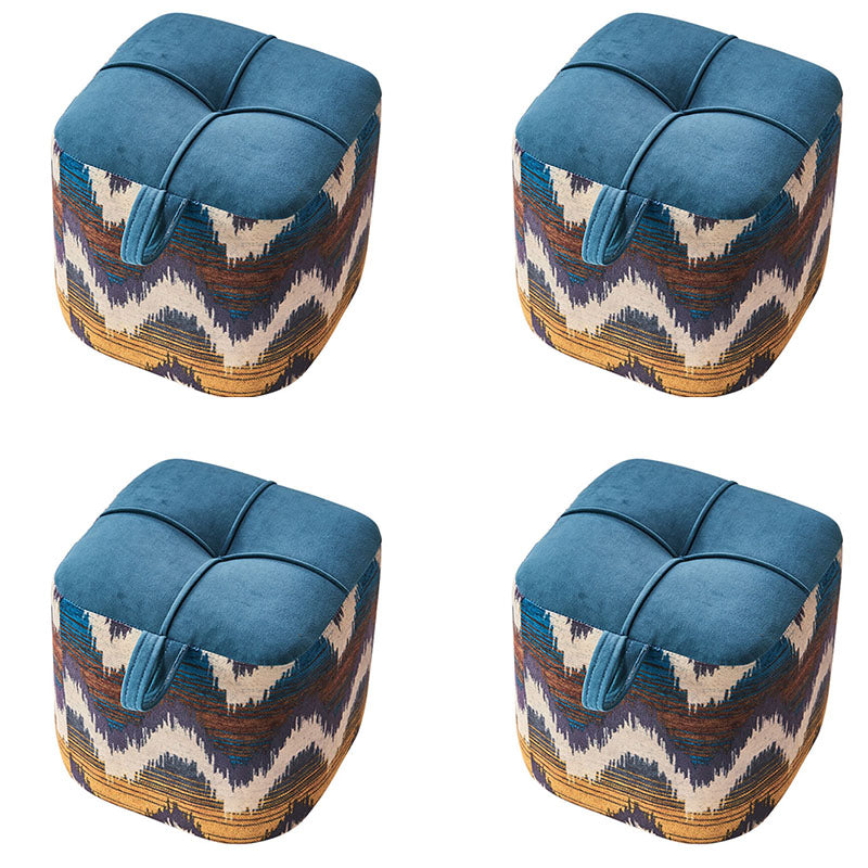 Color Block Fabric Standard Stool Modern Simple Upholstered Ottoman