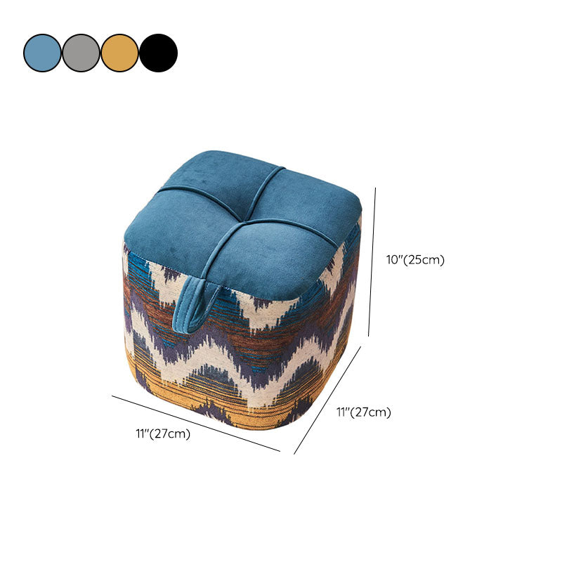 Color Block Fabric Standard Stool Modern Simple Upholstered Ottoman