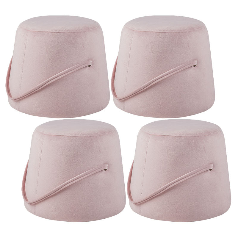 Solid Color Fabric Standard Stool Modern Style Simple Round Stool