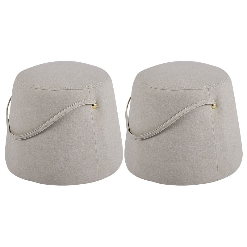 Solid Color Fabric Standard Stool Modern Style Simple Round Stool