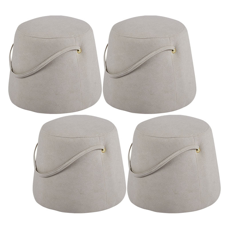Solid Color Fabric Standard Stool Modern Style Simple Round Stool