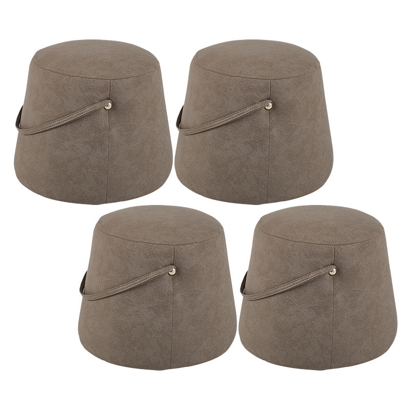 Solid Color Fabric Standard Stool Modern Style Simple Round Stool