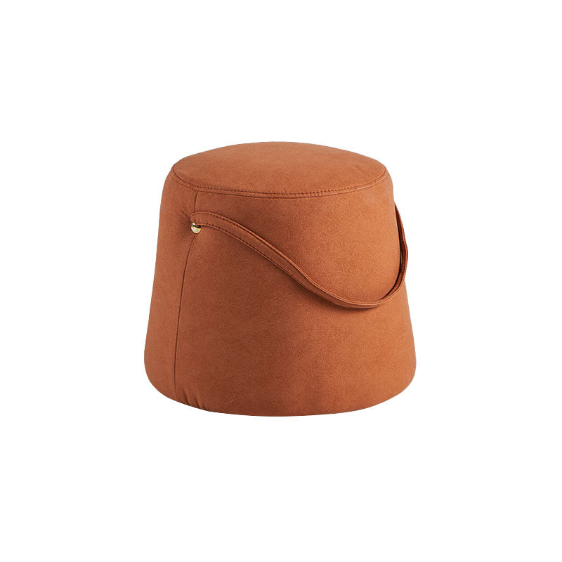 Solid Color Fabric Standard Stool Modern Style Simple Round Stool