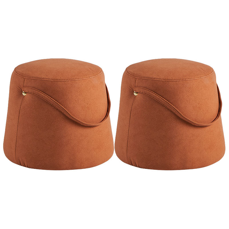 Solid Color Fabric Standard Stool Modern Style Simple Round Stool