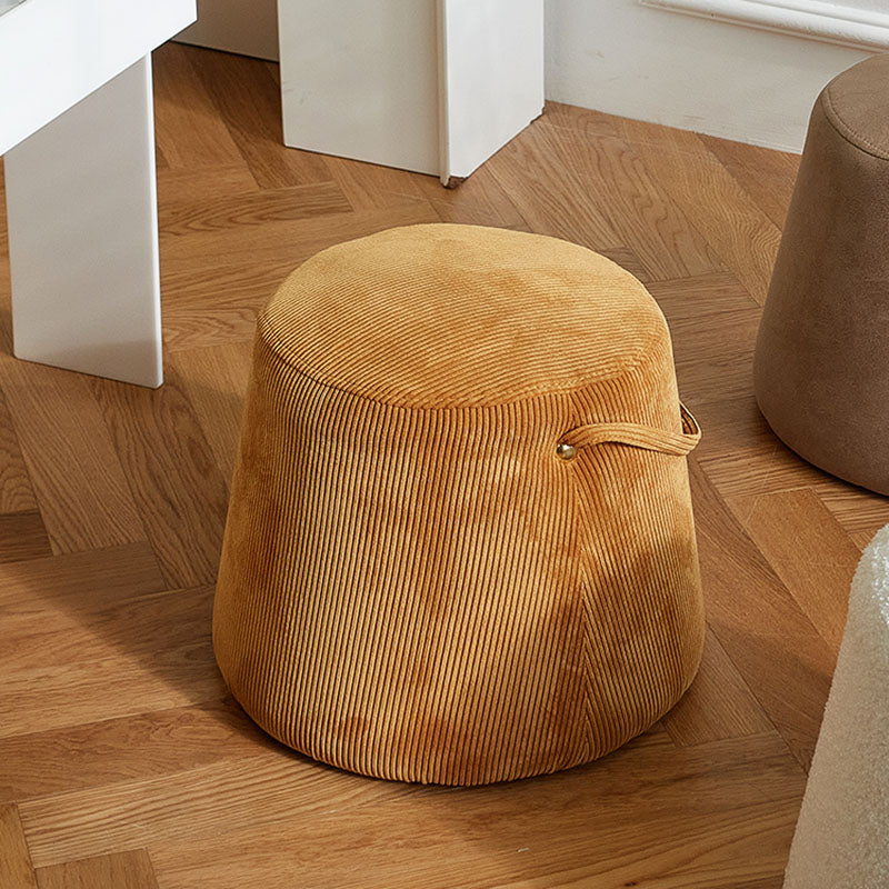 Solid Color Fabric Standard Stool Modern Style Simple Round Stool