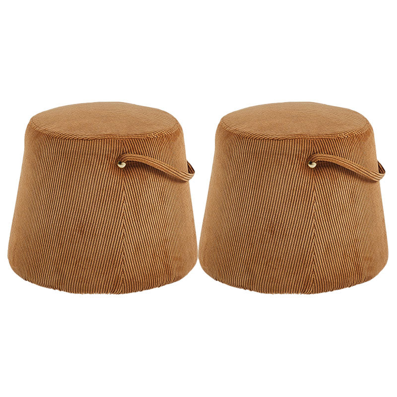 Solid Color Fabric Standard Stool Modern Style Simple Round Stool