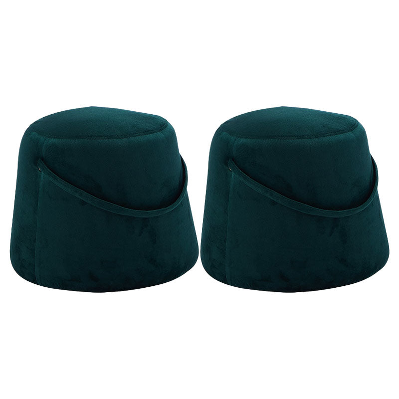 Solid Color Fabric Standard Stool Modern Style Simple Round Stool