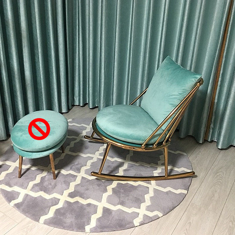 Glam Style Sofa Rocking Chair Mother Feeding Rocking Chair with Ottoman