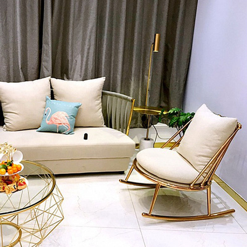 Glam Style Sofa Rocking Chair Mother Feeding Rocking Chair with Ottoman