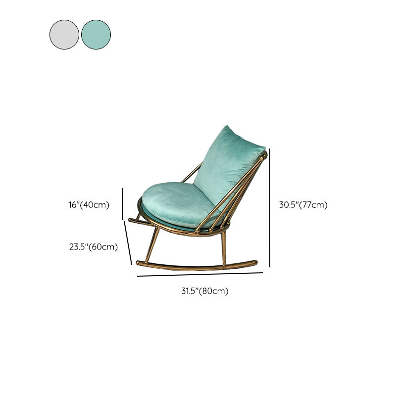 Glam Style Sofa Rocking Chair Mother Feeding Rocking Chair with Ottoman