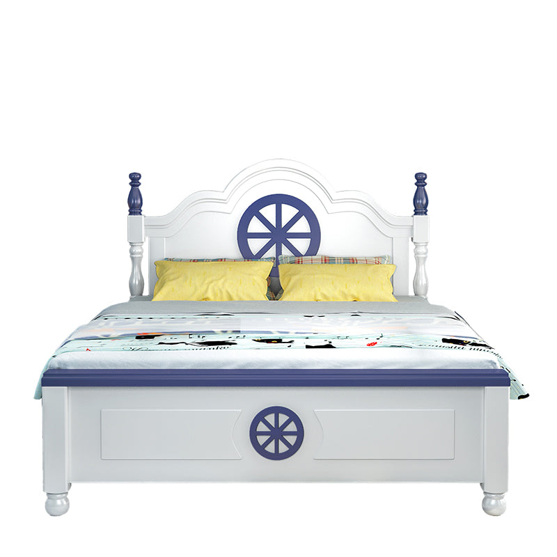 Coastal Style Kid Bed Panel Headboard Standard Bed Solid Wood