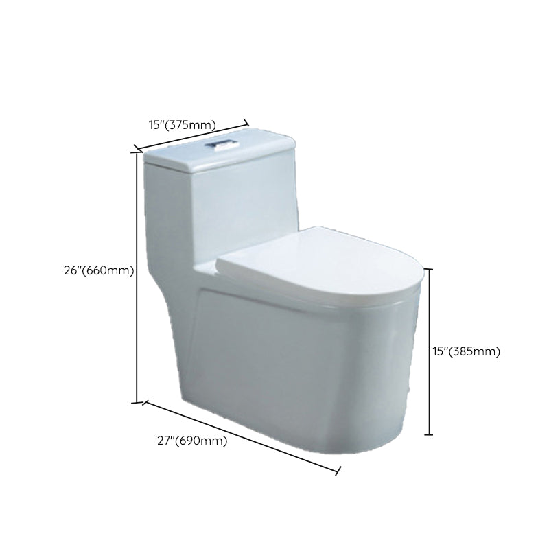 Contemporary One Piece Flush Toilet Floor Mounted White Urine Toilet for Washroom