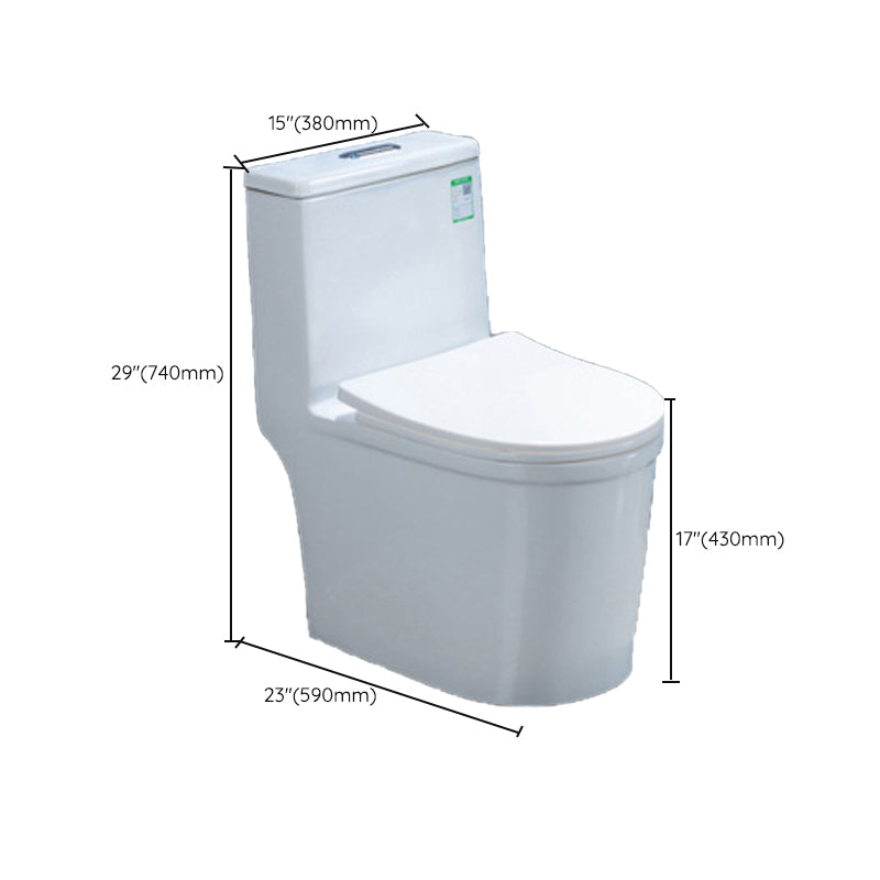 Contemporary One Piece Flush Toilet Floor Mounted White Urine Toilet for Washroom