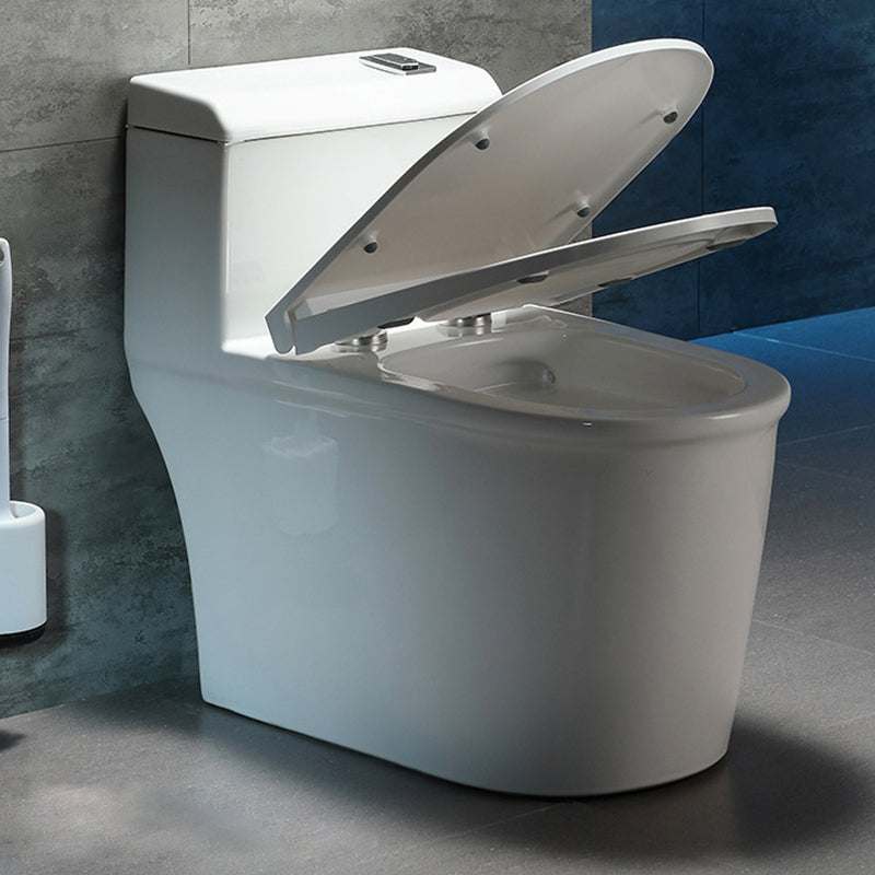 Contemporary 1 Piece Flush Toilet White Floor Mounted Urine Toilet for Washroom