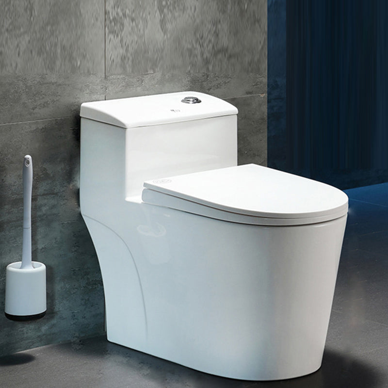 Contemporary 1 Piece Flush Toilet White Floor Mounted Urine Toilet for Washroom