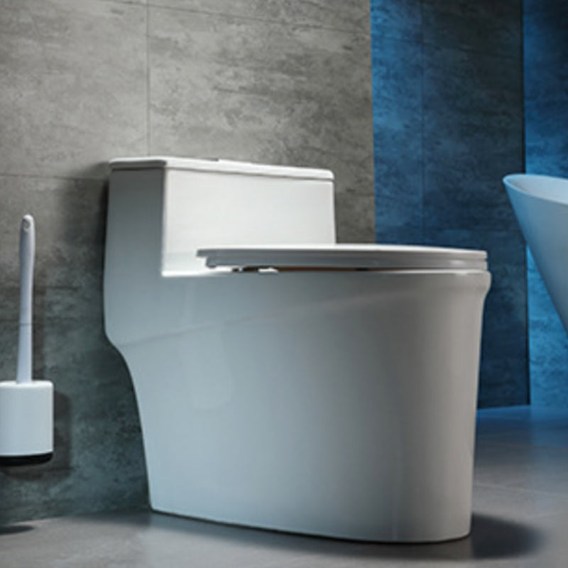 Contemporary 1 Piece Flush Toilet White Floor Mounted Urine Toilet for Washroom