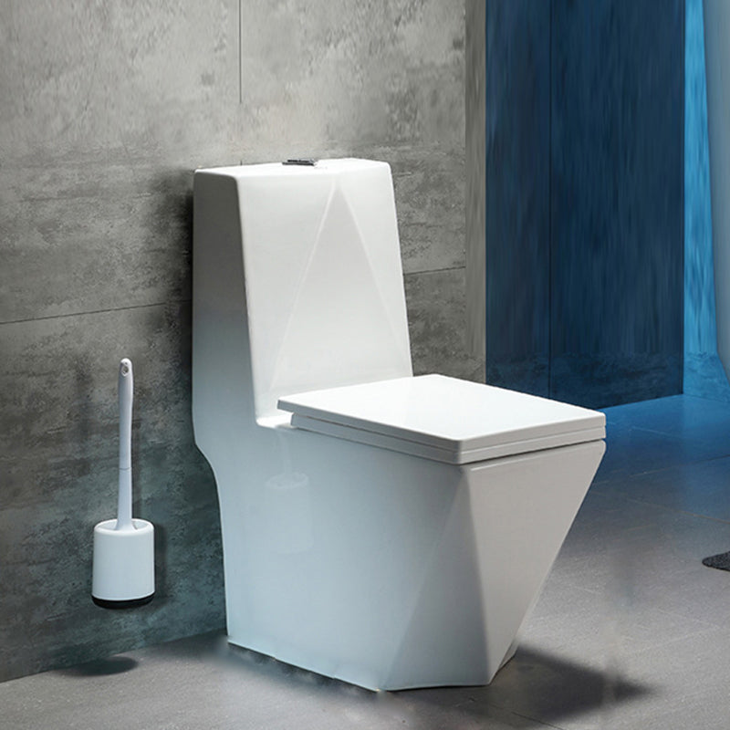Contemporary 1 Piece Flush Toilet White Floor Mounted Urine Toilet for Washroom