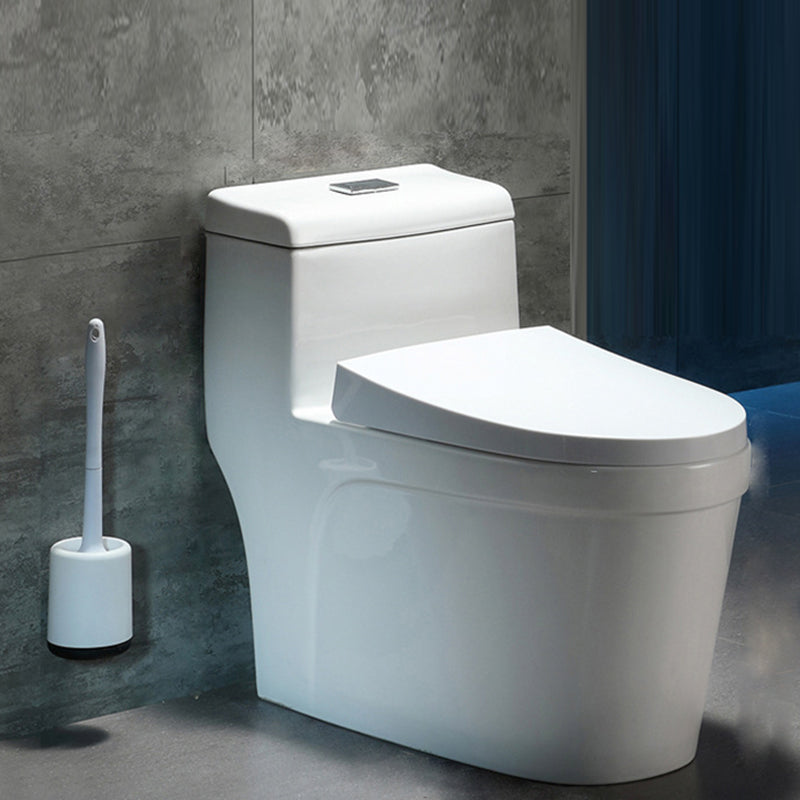 Contemporary 1 Piece Flush Toilet White Floor Mounted Urine Toilet for Washroom