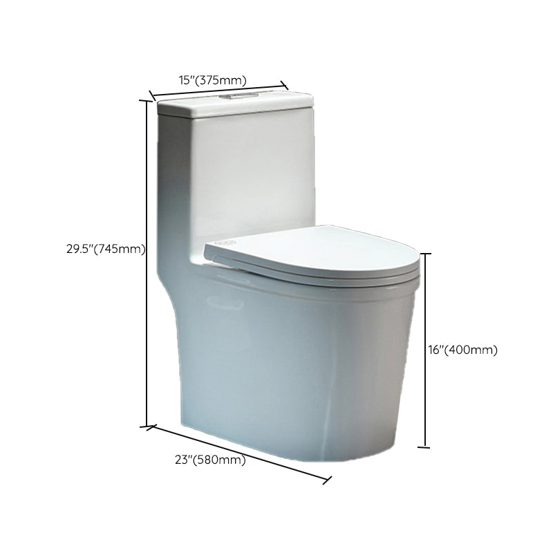 Contemporary 1 Piece Flush Toilet White Floor Mounted Urine Toilet for Washroom