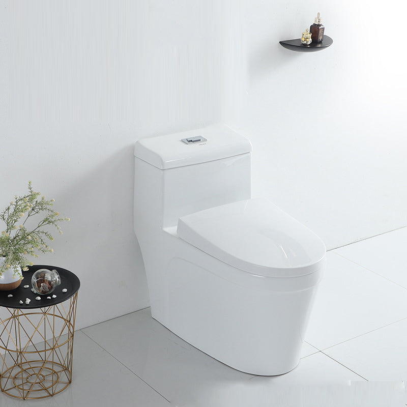 Traditional Ceramic Flush Toilet 1-Piece Toilet Bowl for Bathroom