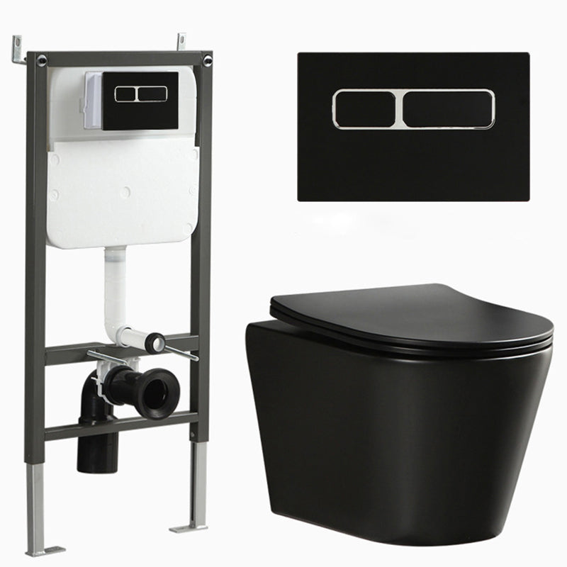 Contemporary Flush Toilet Wall Mount One-Piece Toilet Porcelain Toilet