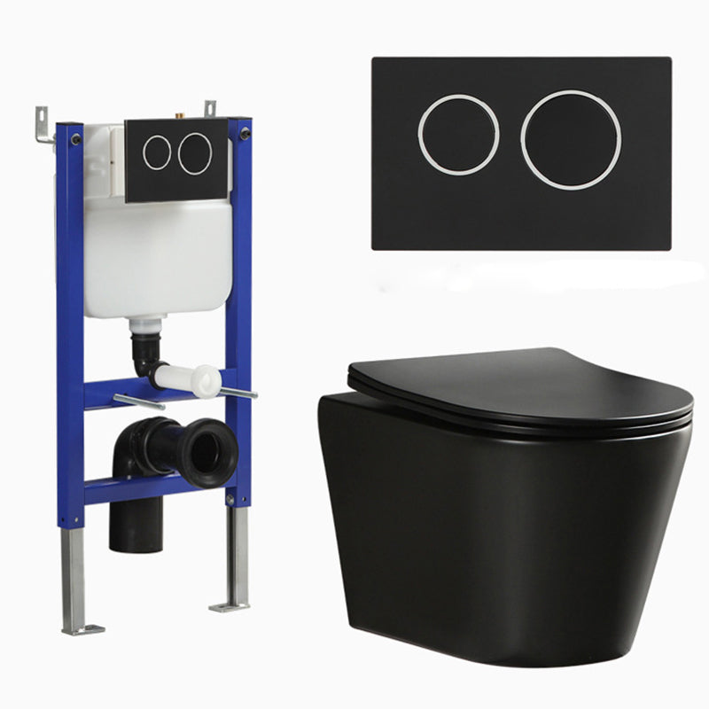 Contemporary Flush Toilet Wall Mount One-Piece Toilet Porcelain Toilet