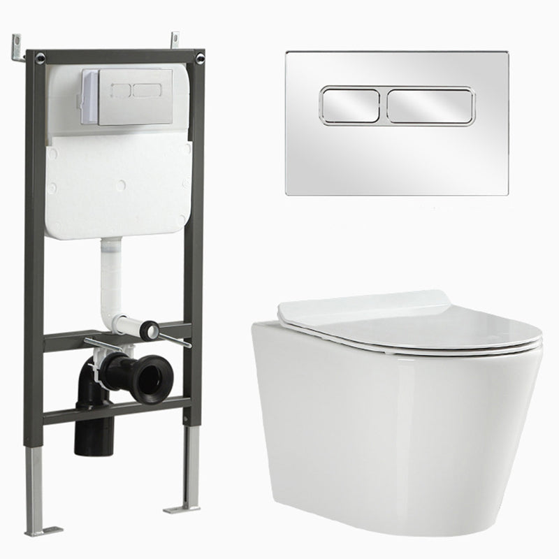 Contemporary Flush Toilet Wall Mount One-Piece Toilet Porcelain Toilet