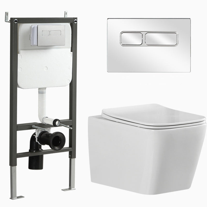 Contemporary Flush Toilet Wall Mount One-Piece Toilet Porcelain Toilet