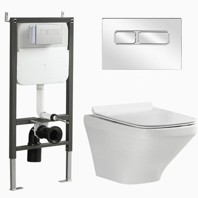 Contemporary Flush Toilet Wall Mount One-Piece Toilet Porcelain Toilet