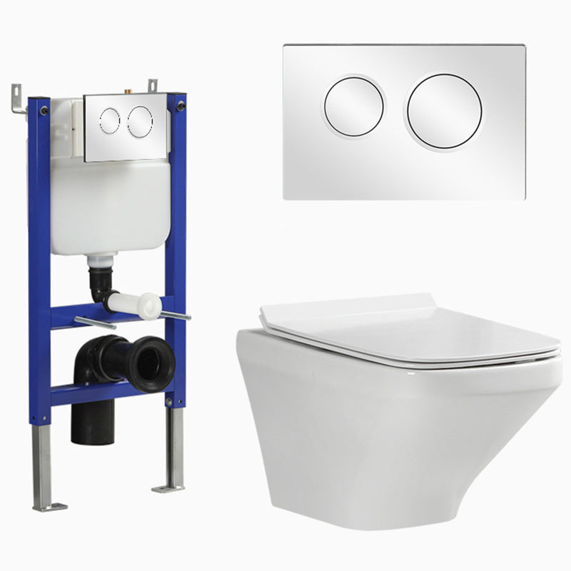 Contemporary Flush Toilet Wall Mount One-Piece Toilet Porcelain Toilet