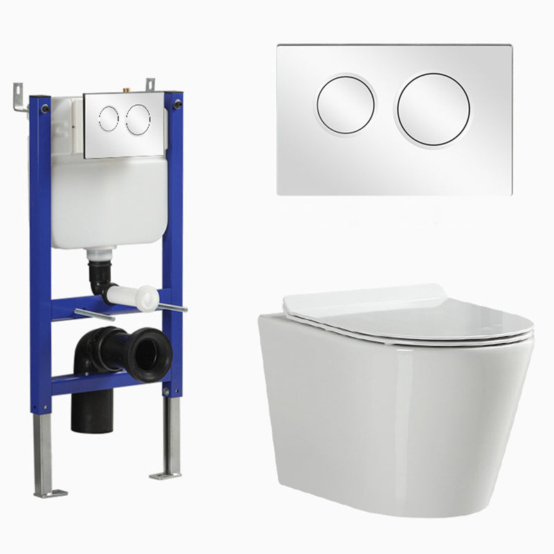 Contemporary Flush Toilet Wall Mount One-Piece Toilet Porcelain Toilet