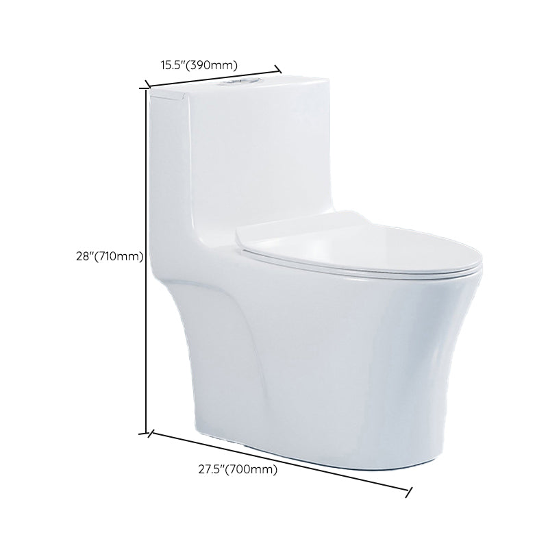 Contemporary 1 Piece Flush Toilet Floor Mounted White Urine Toilet for Washroom